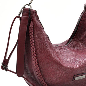 Borsa a sacco mezzaluna firmata CHARRO donna spalla a tracolla simil pelle grande monomanico intrecciato