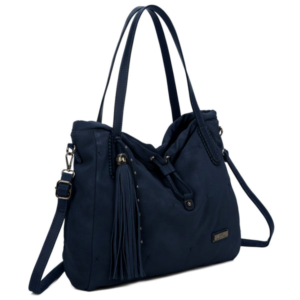 CHARRO - Borsa 2in1 trasformabile similpelle camoscio velluto morbida a sacco hobo capiente unica tinta nuovo