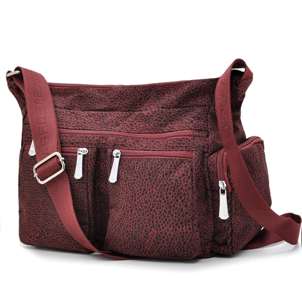 Borsa firmata CHARRO tracolla multi tasche tessuto impermeabile fantasia animalier donna capiente