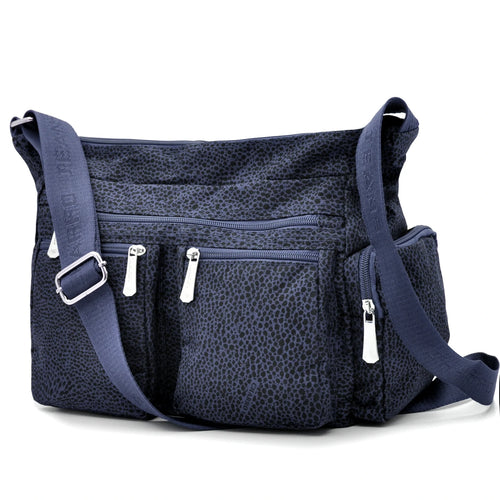Borsa firmata CHARRO tracolla multi tasche tessuto impermeabile fantasia animalier donna capiente