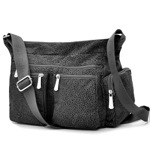 Borsa firmata CHARRO tracolla multi tasche tessuto impermeabile fantasia animalier donna capiente