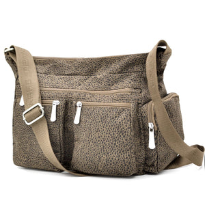 Borsa firmata CHARRO tracolla multi tasche tessuto impermeabile fantasia animalier donna capiente