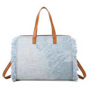 Borsa La Rosaria in jeans con frange jeansata donna