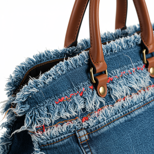 Borsa La Rosaria in jeans con frange jeansata donna