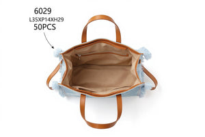 Borsa La Rosaria in jeans con frange jeansata donna