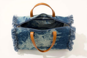 Borsa La Rosaria in jeans con frange jeansata donna
