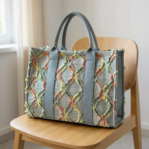 Borsa La Clara Arcobaleno big jeans jeansata