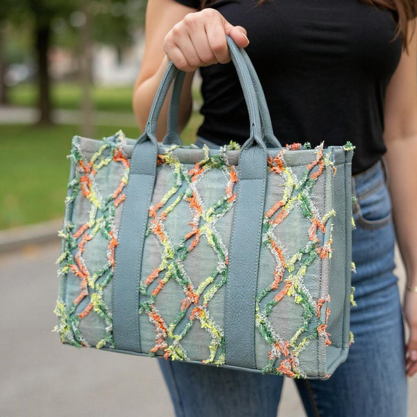 Borsa La Clara Arcobaleno big jeans jeansata