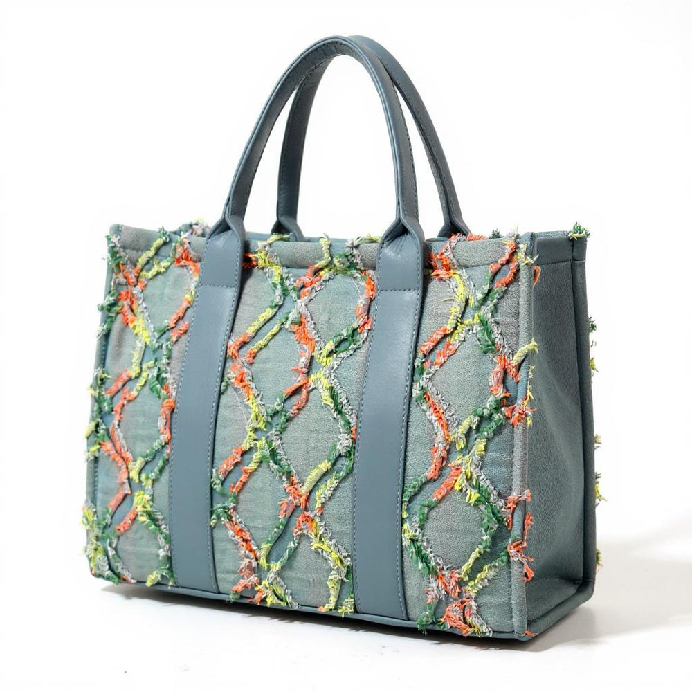Borsa La Clara Arcobaleno big jeans jeansata