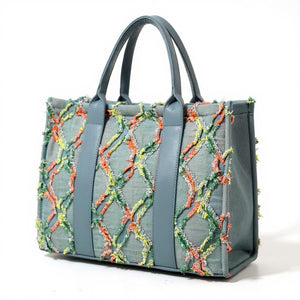Borsa La Clara Arcobaleno big jeans jeansata