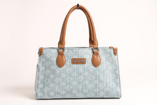 Borsa jeans SWEET YEARS fantasia logo logata borsetta rigida