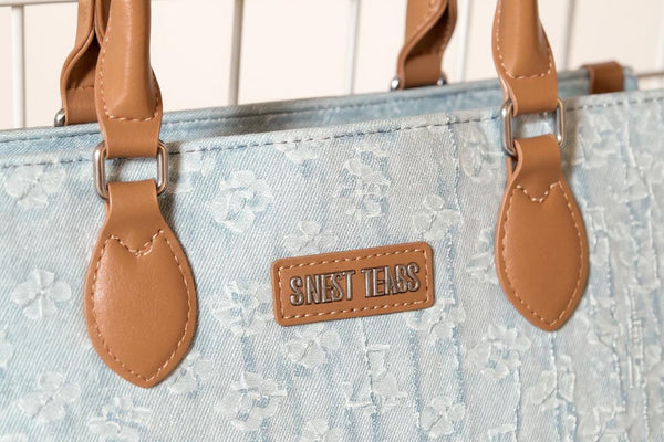 Borsa jeans SWEET YEARS fantasia logo logata borsetta rigida
