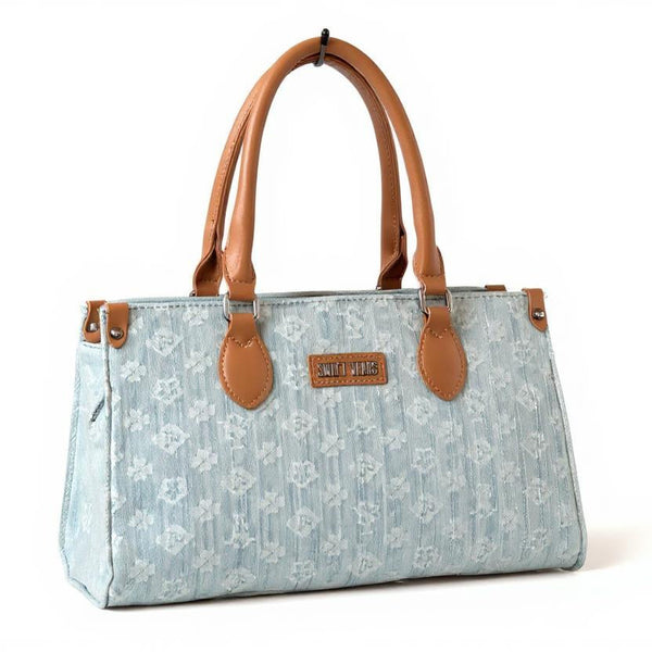 Borsa jeans SWEET YEARS fantasia logo logata borsetta rigida