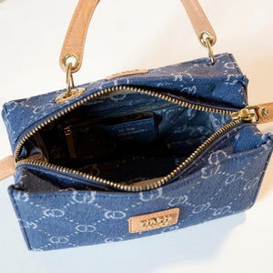 Borsa jeans COVERI COLLECTION fantasia logo logata borsetta rigida