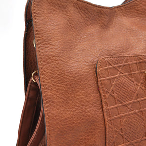 CHARRO - Borsa firmata simil pelle ricamata trapuntata shopping capiente grande tracolla spalla