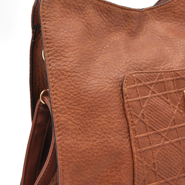 CHARRO - Borsa firmata simil pelle ricamata trapuntata shopping capiente grande tracolla spalla