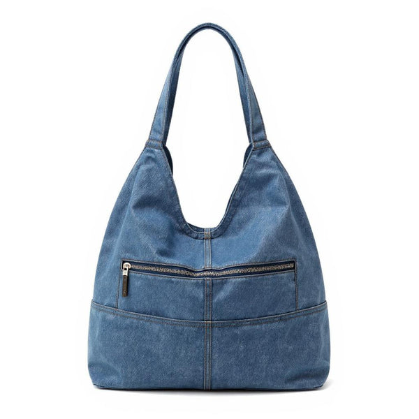 Borsa La Siena jeans trapuntata capiente sacco spalla tracolla morbida