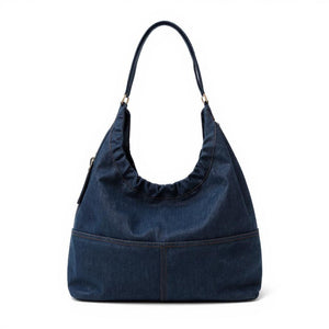 Borsa La Siena jeans trapuntata capiente sacco spalla tracolla morbida