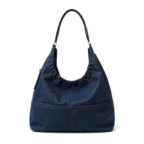 Borsa La Siena jeans trapuntata capiente sacco spalla tracolla morbida