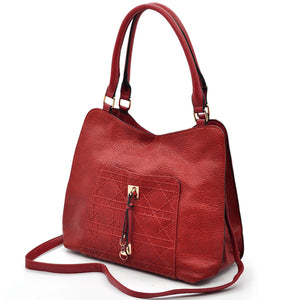 CHARRO - Borsa firmata simil pelle ricamata trapuntata shopping capiente grande tracolla spalla