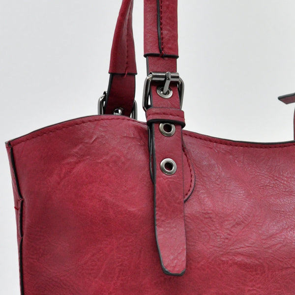 Borsa firmata Nazareno Gabrielli + pochette OMAGGIO donna spalla shopping capiente simil pelle venata coconuda