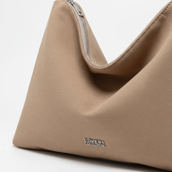 Coveri Collection - Borsa firmata a sacco spalla mono manico camoscio scamosciata