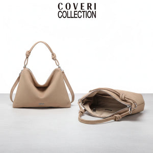 Coveri Collection - Borsa firmata a sacco spalla mono manico camoscio scamosciata