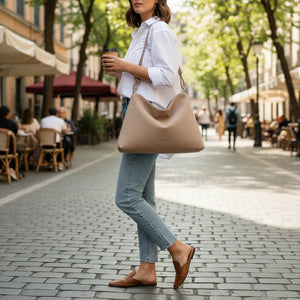 Coveri Collection - Borsa firmata a sacco spalla mono manico camoscio scamosciata