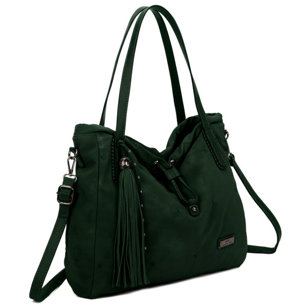 CHARRO - Borsa 2in1 trasformabile similpelle camoscio velluto morbida a sacco hobo capiente unica tinta nuovo