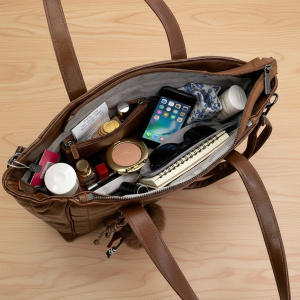 Borsa + OMAGGIO charms bauletto biker firmato YYCOVERI donna spalla a tracolla simil pelle trapuntata effetto lucido