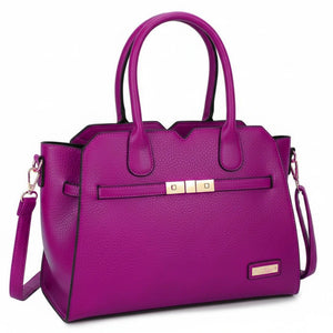 CHARRO - Borsa a bauletto trapezio semi rigida simil pelle con tracolla elegante casual