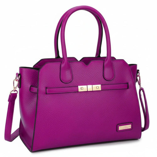 CHARRO - Borsa a bauletto trapezio semi rigida simil pelle con tracolla elegante casual