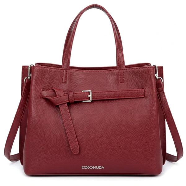 Borsa bauletto firmata biker COCONUDA a tracolla elegante casual simil pelle martellata cinturino