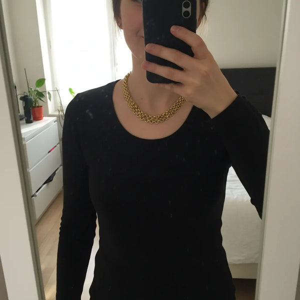 Collana a Maglia Intrecciata in Acciaio Oro e Argento - Choker Versatile e Regolabile