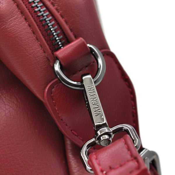 VALENTINI GINO - Borsa multitasche firmata giornaliera elegante 3 zip capiente bauletto trapuntata simil pelle