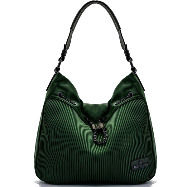 Borsa firmata A.Basile pelle plissettata trapuntata donna sacco hobo casual moda