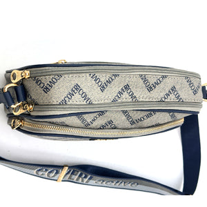 Borsa piccola molte tasche tracolla firmata COVERI ACTIVE in simil pelle pregiata zip fantasia logata originale