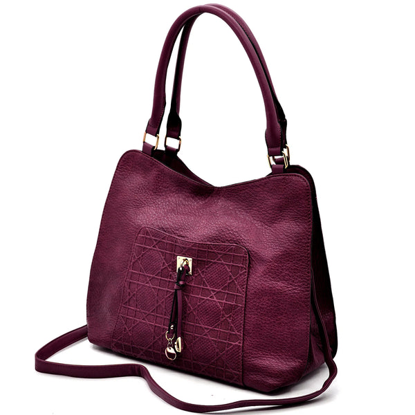 CHARRO - Borsa firmata simil pelle ricamata trapuntata shopping capiente grande tracolla spalla