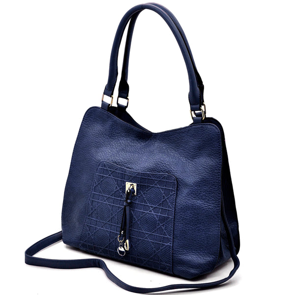 CHARRO - Borsa firmata simil pelle ricamata trapuntata shopping capiente grande tracolla spalla