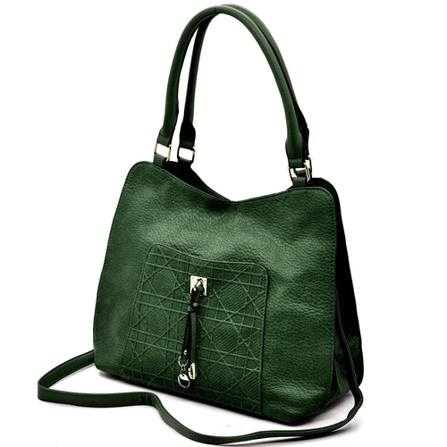 CHARRO - Borsa firmata simil pelle ricamata trapuntata shopping capiente grande tracolla spalla