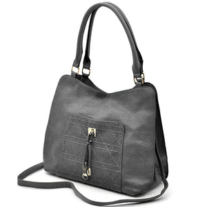 CHARRO - Borsa firmata simil pelle ricamata trapuntata shopping capiente grande tracolla spalla