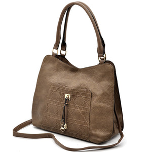 CHARRO - Borsa firmata simil pelle ricamata trapuntata shopping capiente grande tracolla spalla