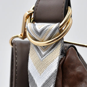 CHARRO - Borsa firmata simil pelle sacco mono spalla capiente grande tracolla cinghia a fantasia