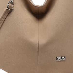 Coveri Collection - Borsa firmata a sacco spalla mono manico camoscio scamosciata secchio grande