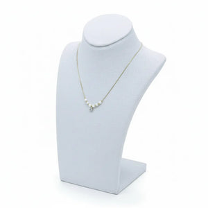 Collana Punto Luce con Perle in Acciaio Inossidabile - Girocollo Regolabile Oro e Argento