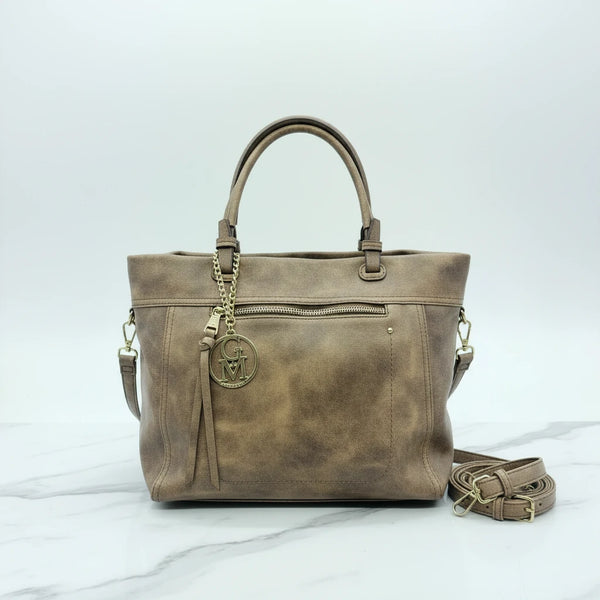 L'Arragia - Borsa shopping firmata GYOIAMEA a mano tracolla casual simil pelle venata