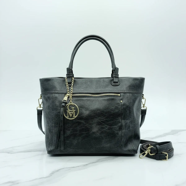 L'Arragia - Borsa shopping firmata GYOIAMEA a mano tracolla casual simil pelle venata