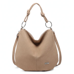 Coveri Collection - Borsa firmata a sacco spalla mono manico camoscio scamosciata secchio grande