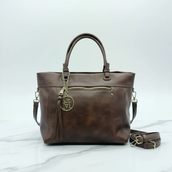 L'Arragia - Borsa shopping firmata GYOIAMEA a mano tracolla casual simil pelle venata