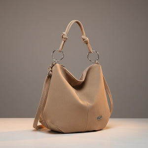 Coveri Collection - Borsa firmata a sacco spalla mono manico camoscio scamosciata secchio grande